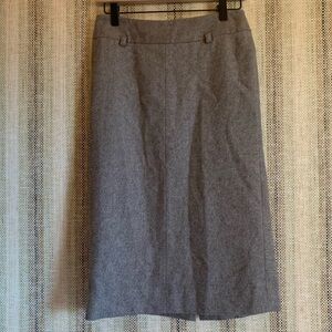 Ann Taylor Wool Long Skirt Women Size 2 Brown Pencil Formal Wear Clothing